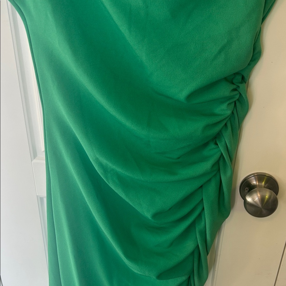 Anthropologie Green Ruched Maxi Dress - Picture 6 of 6